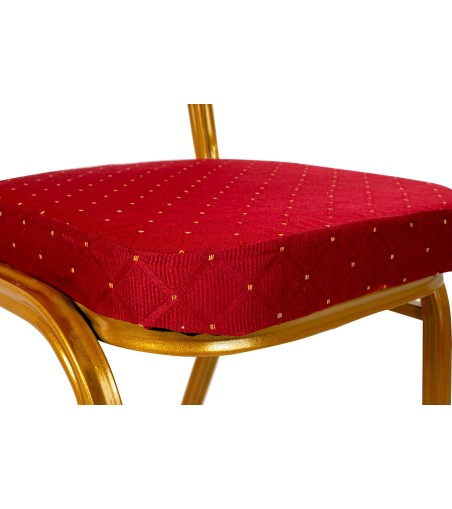 Krzesło bankietowe / konferencyjne HEROS  czerwone / złote