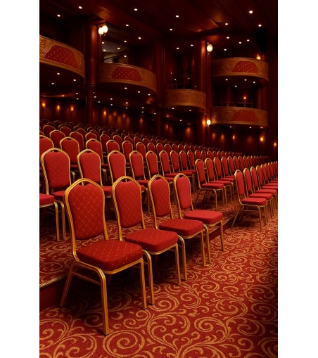 Krzesło bankietowe / konferencyjne HEROS  czerwone / złote