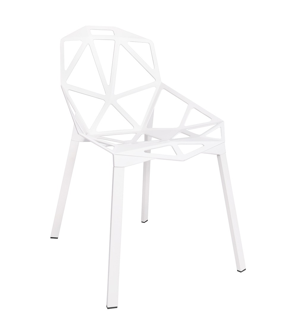 Krzesło SPLIT PREMIUM białe - aluminium, nogi białe