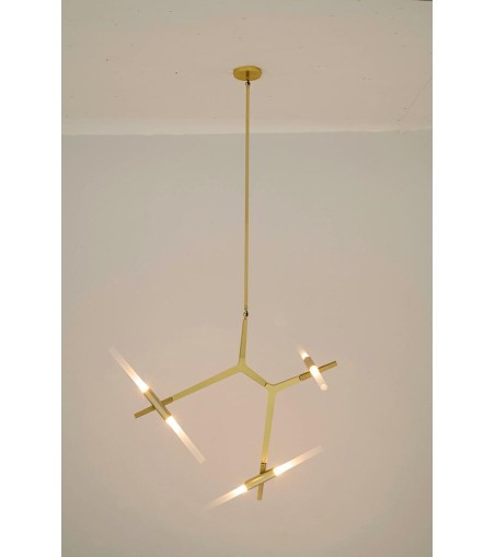 Lampa wisząca CANDELABR 6 złota - aluminium, szkło