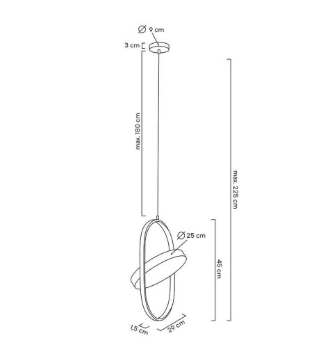 MOOSEE lampa wisząca SPINNER 26 czarna