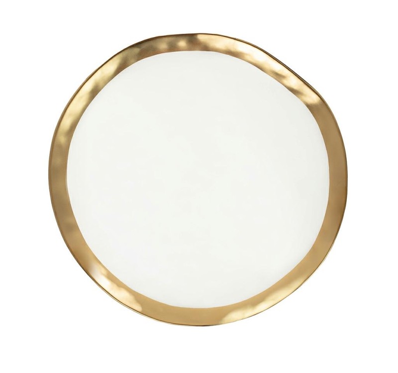 KARE talerz BELL 31 cm biało-złoty