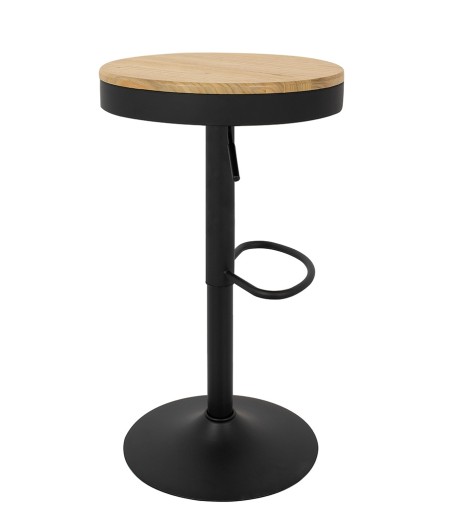 Krzesło barowe VOLT regulowane czarne / naturalne