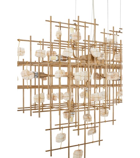 KARE lampa wisząca STONE MOBILE złota 100 x 61 cm