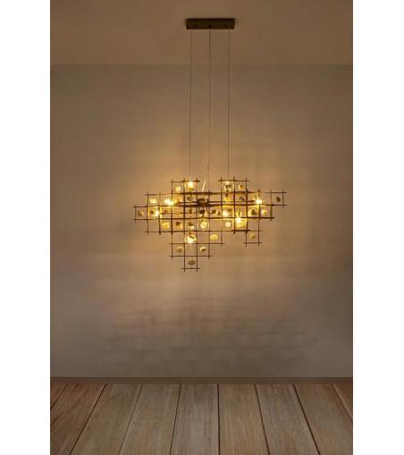 KARE lampa wisząca STONE MOBILE złota 100 x 61 cm