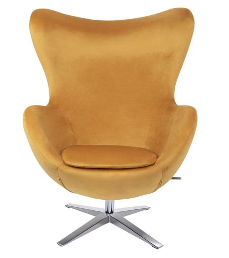 Fotel EGG SZEROKI VELVET musztardowy