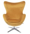 Fotel EGG SZEROKI VELVET musztardowy
