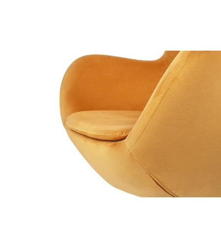 Fotel EGG SZEROKI VELVET musztardowy