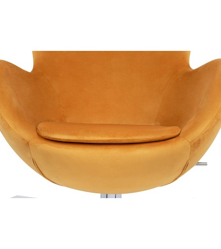 Fotel EGG SZEROKI VELVET musztardowy