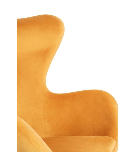 Fotel EGG SZEROKI VELVET musztardowy