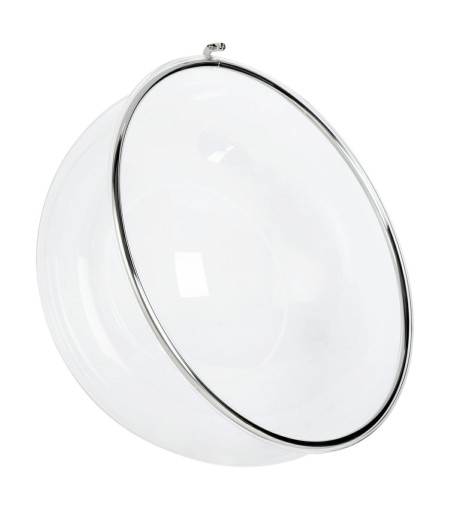 Fotel wiszący BUBBLE poduszka żółta - korpus akryl, poduszka wełna