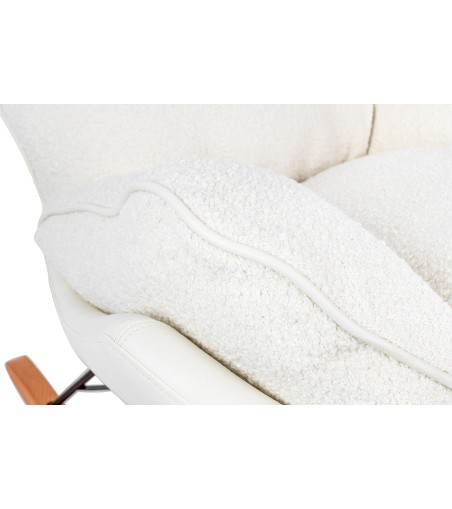 Fotel bujany OTILIA TEDDY biały