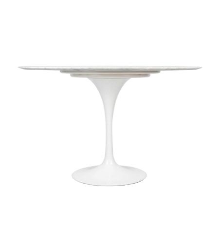 Stół TULIP MARBLE 120 CARRARA biały - blat okrągły marmurowy, metal