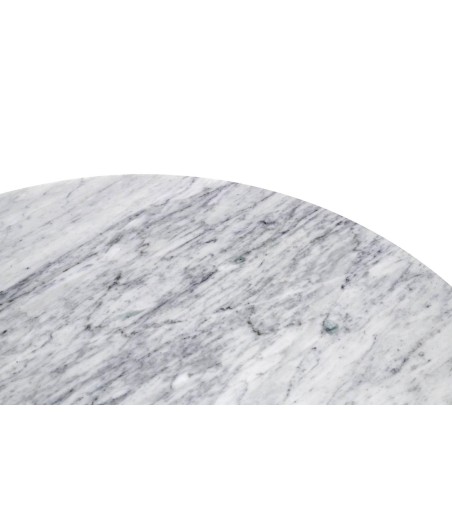 Stół TULIP MARBLE 120 CARRARA biały - blat okrągły marmurowy, metal