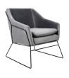 Fotel EMMA VELVET ciemny szary welur - podstawa czarna