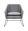 Fotel EMMA VELVET ciemny szary welur - podstawa czarna