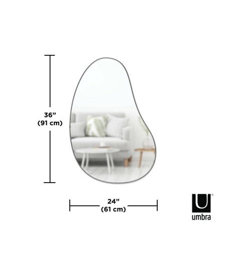 UMBRA lustro ścienne HUBBA 86 cm metaliczno / tytanowe