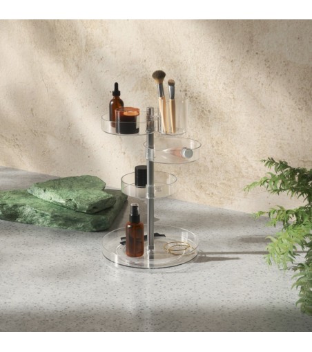 UMBRA organizer kosmetyczny PIROUETTE przezroczysty / niklowany