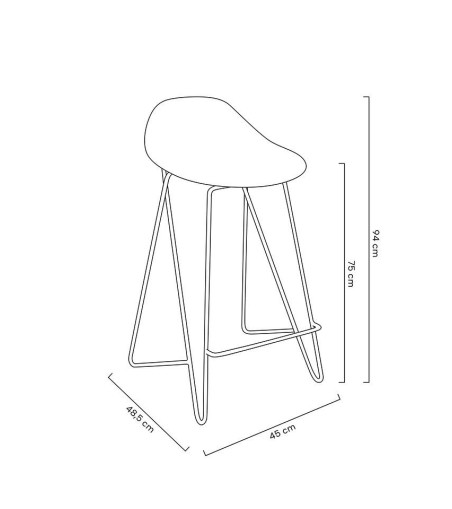 Krzesło barowe PERSY czarne 75