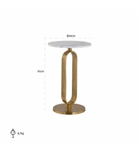 RICHMOND stolik CELINE 40 - marmur, złota podstawa