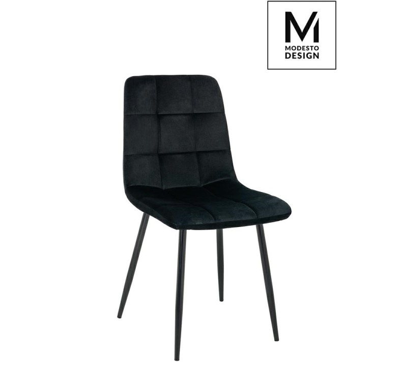 MODESTO krzesło CARLO czarne - welur, metal