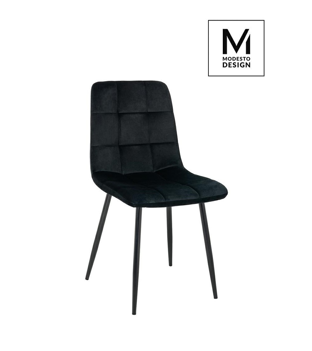 MODESTO krzesło CARLO czarne - welur, metal