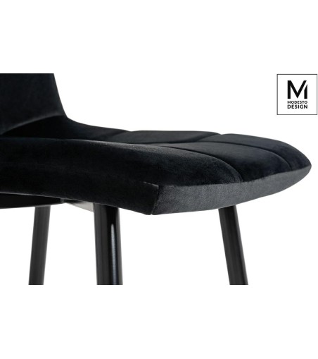 MODESTO krzesło CARLO czarne - welur, metal