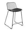 Krzesło barowe MILES czarne 66 cm - metal, ekoskóra