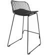 Krzesło barowe MILES czarne 66 cm - metal, ekoskóra