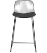 Krzesło barowe MILES czarne 66 cm - metal, ekoskóra