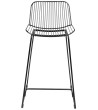 Krzesło barowe MILES czarne 66 cm - metal, ekoskóra