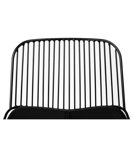 Krzesło barowe MILES czarne 66 cm - metal, ekoskóra