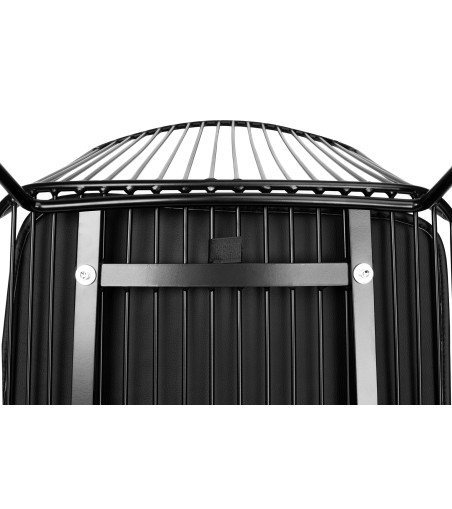 Krzesło barowe MILES czarne 66 cm - metal, ekoskóra