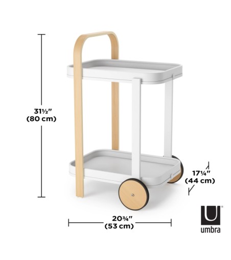 UMBRA wózek do serwowania BELLWOOD biały naturalny