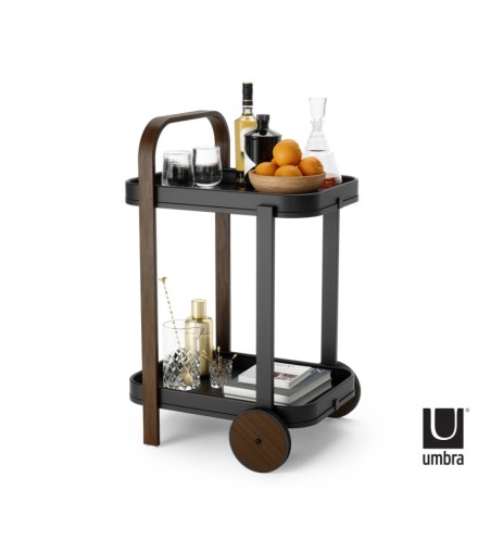 UMBRA wózek barowy BELLWOOD czarny orzechowy