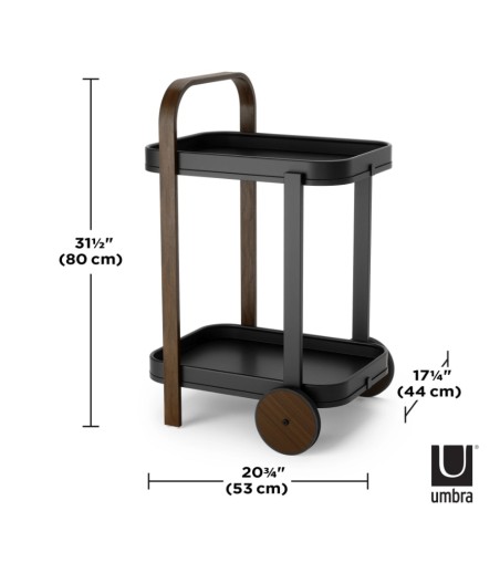 UMBRA wózek barowy BELLWOOD czarny orzechowy