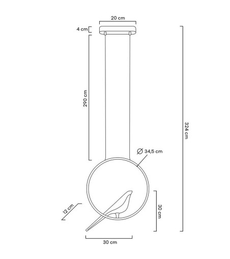 MOOSEE lampa wisząca BIRD złota