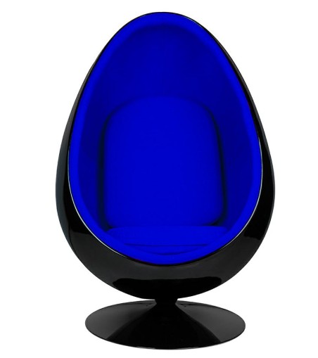 Fotel OVALIA BLACK niebieski