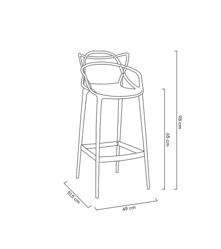 Krzesło barowe HILO PREMIUM 65 cm czarne