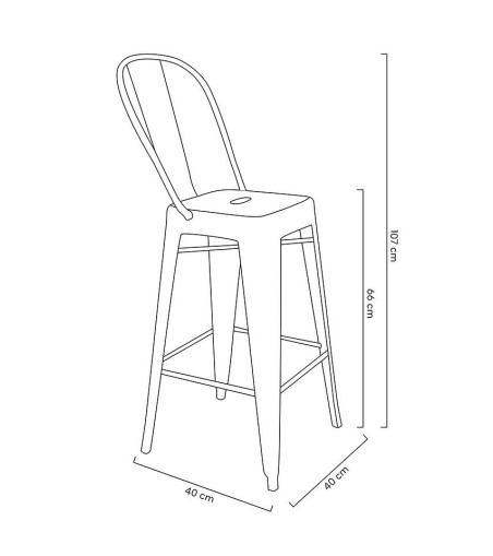 Krzesło barowe TOWER BIG BACK 66 (Paris) czarne