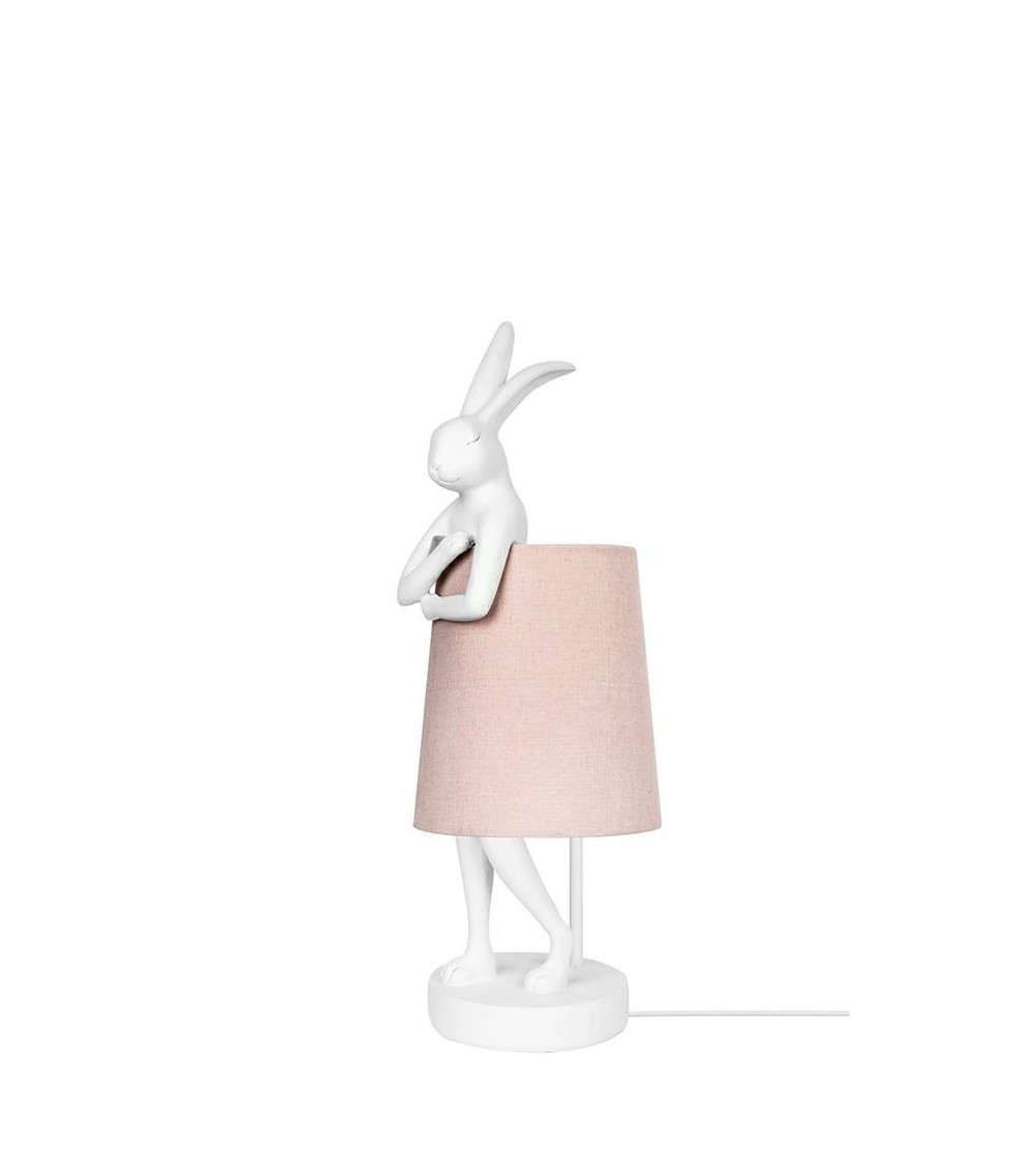 KARE lampa stołowa RABBIT 50 cm  biała / różowa