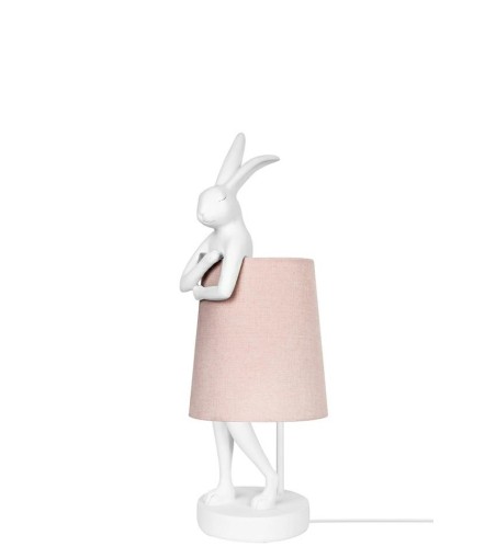 KARE lampa stołowa RABBIT 50 cm  biała / różowa