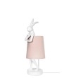 KARE lampa stołowa RABBIT 50 cm  biała / różowa