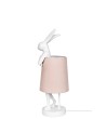 KARE lampa stołowa RABBIT 50 cm  biała / różowa