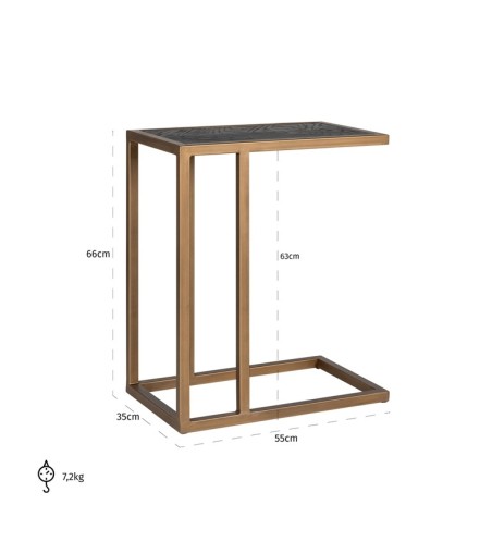 RICHMOND stolik boczny BLACKBONE BRASS