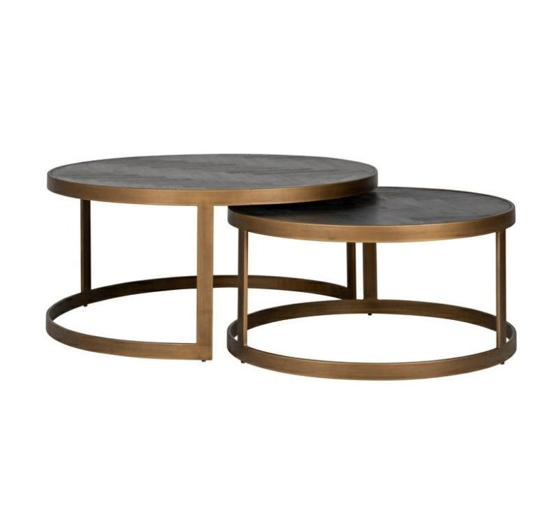 RICHMOND stolik kawowy BLACKBONE BRASS - zestaw