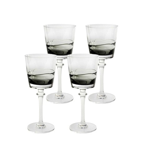 KARE komplet 4 kieliszków do czerwonego   wina MIMI 21 cm szary