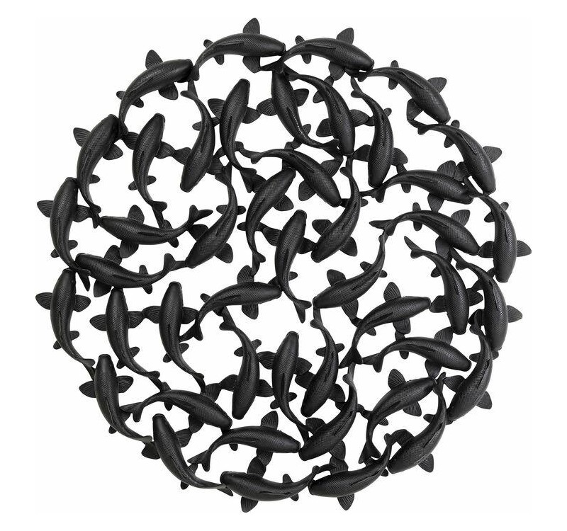 KARE dekoracja ścienna SCHOOL OF KOI 160  czarna