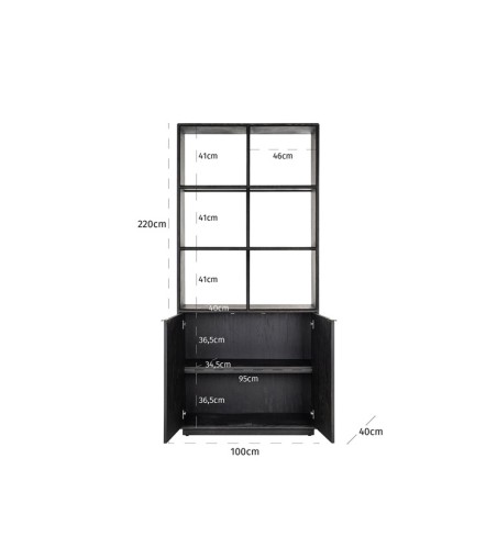 RICHMOND regał BLACKBONE BRASS