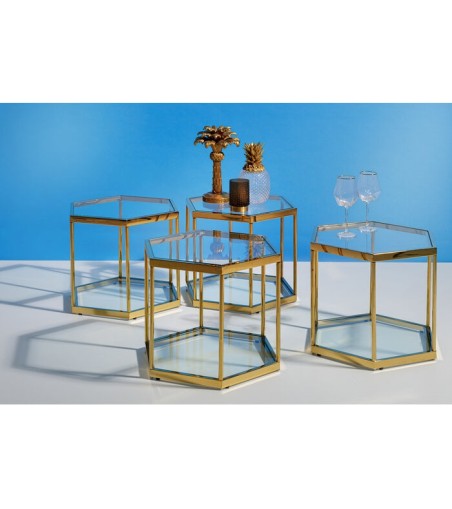 KARE stolik kawowy COMB GOLD 45 złoty